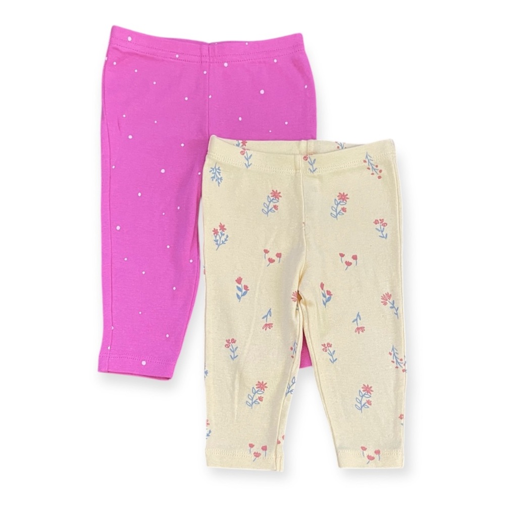 2-Piece Polka Dots and Floral Pants Baby Girl size 6M